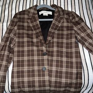 Brown Plaid Blazer